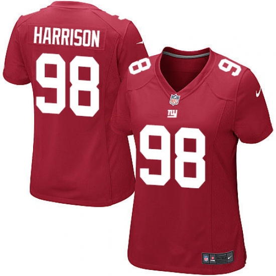 Women's Nike New York Giants #98 Damon Harrison Game Red Alternate NFL Jersey - Ujersey