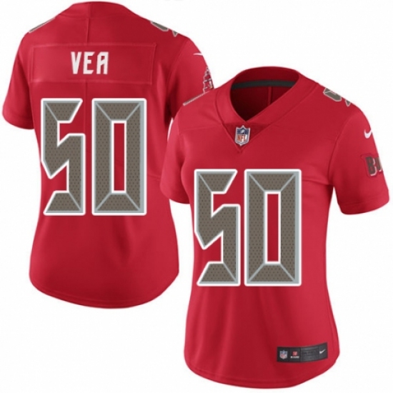 Women's Nike Tampa Bay Buccaneers #50 Vita Vea Limited Red Rush Vapor Untouchable NFL Jersey - Ujersey