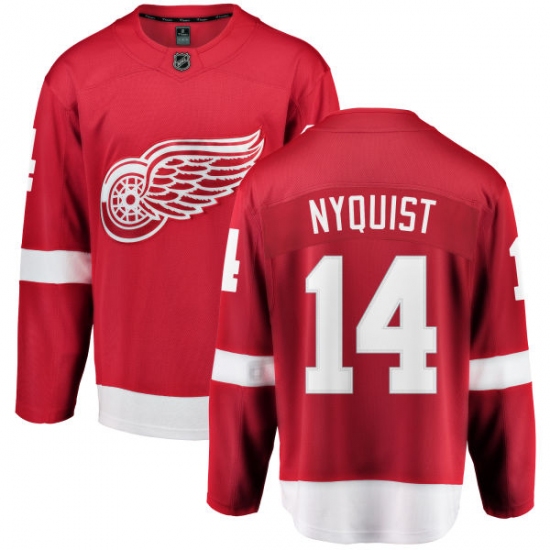Men's Detroit Red Wings #14 Gustav Nyquist Fanatics Branded Red Home Breakaway NHL Jersey - Ujersey