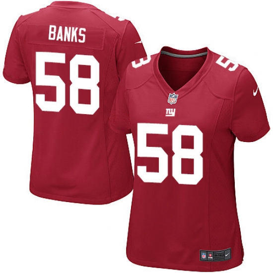 Women's Nike New York Giants #58 Carl Banks Game Red Alternate NFL Jersey - Ujersey