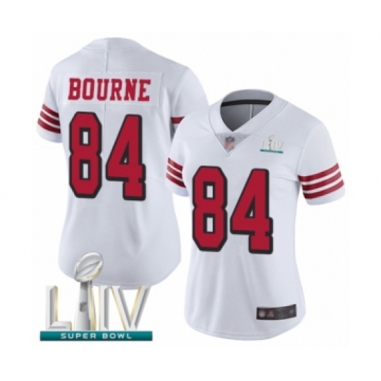 Women's San Francisco 49ers #84 Kendrick Bourne Limited White Rush Vapor Untouchable Super Bowl LIV Bound Football Jersey - Ujersey