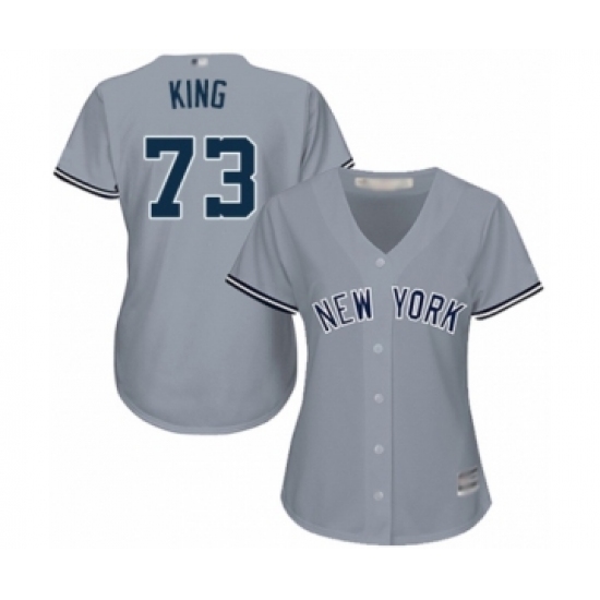 Women's New York Yankees #73 Mike King Authentic Grey Road Baseball Player Jersey - Ujersey
