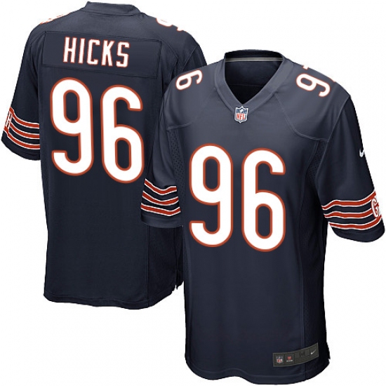 Men's Nike Chicago Bears #96 Akiem Hicks Game Navy Blue Team Color NFL Jersey - Ujersey