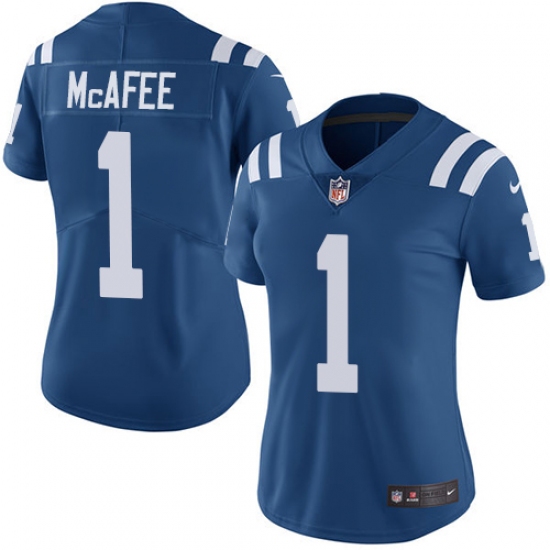 Women's Nike Indianapolis Colts #1 Pat McAfee Elite Royal Blue Team Color NFL Jersey - Ujersey