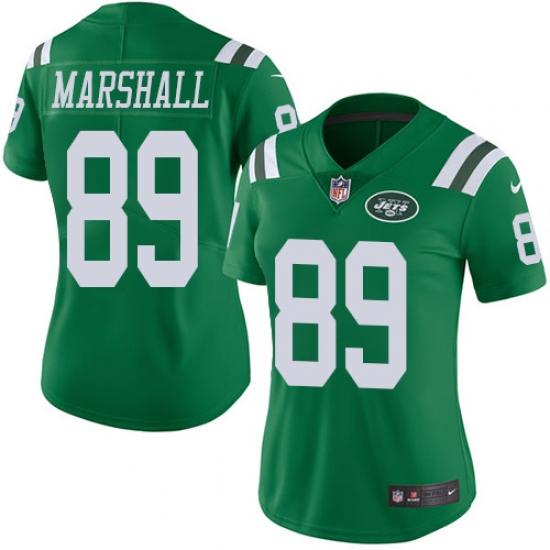 Women's Nike New York Jets #89 Jalin Marshall Limited Green Rush Vapor Untouchable NFL Jersey - Ujersey