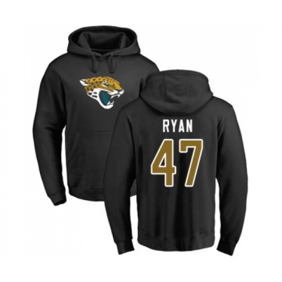 Football Jacksonville Jaguars #47 Jake Ryan Black Name & Number Logo Pullover Hoodie - Ujersey