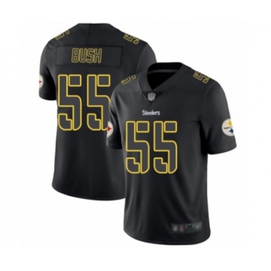 Men's Pittsburgh Steelers #55 Devin Bush Limited Black Rush Impact Football Jersey - Ujersey
