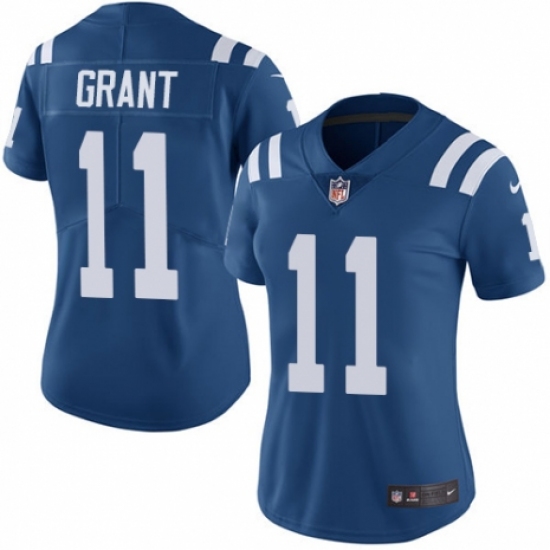 Women's Nike Indianapolis Colts #11 Ryan Grant Royal Blue Team Color Vapor Untouchable Limited Player NFL Jersey - Ujersey