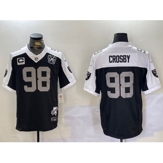 Men's Las Vegas Raiders #98 Maxx Crosby Black Thanksgiving 2024 FUSE Vapor 65th Limited Stitched Jersey - Ujersey