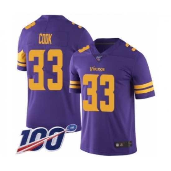 Men's Minnesota Vikings #33 Dalvin Cook Limited Purple Rush Vapor Untouchable 100th Season Football Jersey - Ujersey