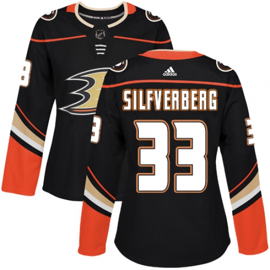 Women's Adidas Anaheim Ducks #33 Jakob Silfverberg Premier Black Home NHL Jersey - Ujersey