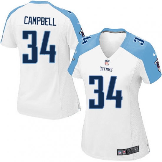 Women's Nike Tennessee Titans #34 Earl Campbell Game White NFL Jersey - Ujersey