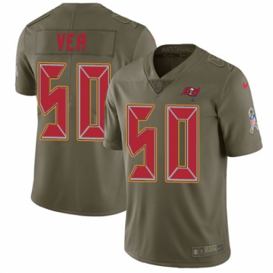 Men's Nike Tampa Bay Buccaneers #50 Vita Vea Limited Olive 2017 Salute to Service NFL Jersey - Ujersey