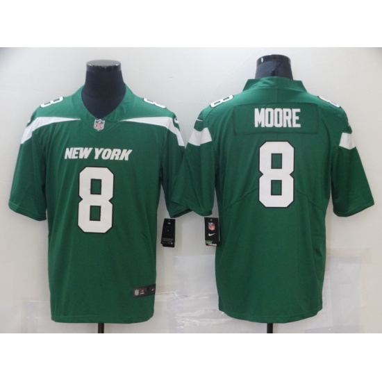 Men's New York Jets #8 Elijah Moore Nike Gotham Green 2021 NFL Draft Pick Player Leopard Jersey - Ujersey