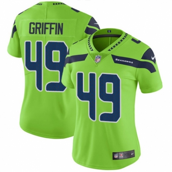Women's Nike Seattle Seahawks #49 Shaquem Griffin Limited Green Rush Vapor Untouchable NFL Jersey - Ujersey