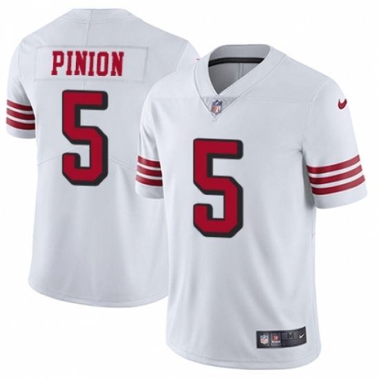 Youth Nike San Francisco 49ers #5 Bradley Pinion Limited White Rush Vapor Untouchable NFL Jersey - Ujersey