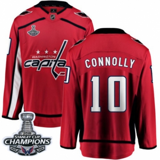 Youth Washington Capitals #10 Brett Connolly Fanatics Branded Red Home Breakaway 2018 Stanley Cup Final Champions NHL Jersey - Ujersey