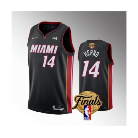 Men's Miami Heat #14 Tyler Herro Black 2023 Finals Icon Edition Stitched Basketball Jersey - Ujersey