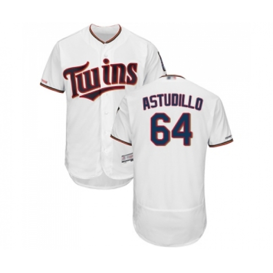 Men's Minnesota Twins #64 Willians Astudillo White Home Flex Base Authentic Collection Baseball Jersey - Ujersey