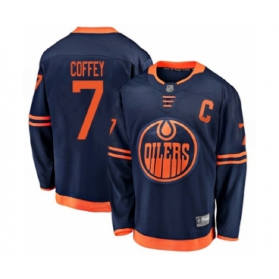 Youth Edmonton Oilers #7 Paul Coffey Authentic Navy Blue Alternate Fanatics Branded Breakaway Hockey Jersey - Ujersey