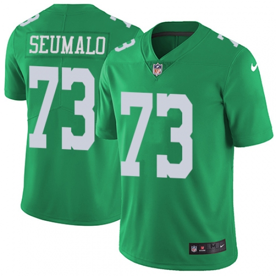 Youth Nike Philadelphia Eagles #73 Isaac Seumalo Limited Green Rush Vapor Untouchable NFL Jersey - Ujersey