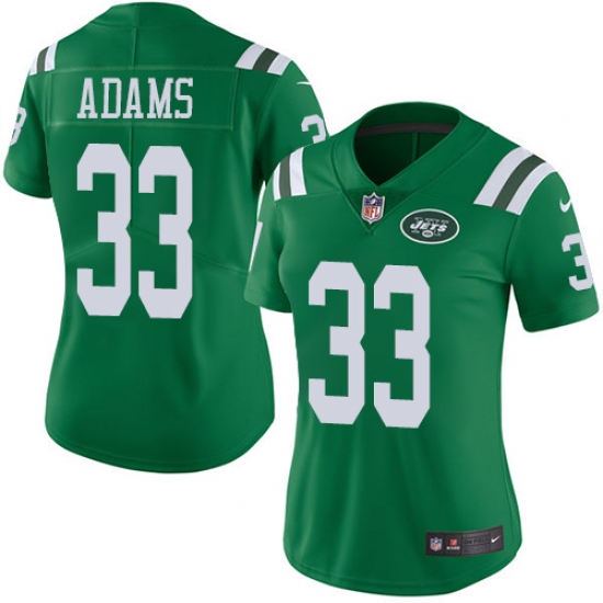 Women's Nike New York Jets #33 Jamal Adams Limited Green Rush Vapor Untouchable NFL Jersey - Ujersey