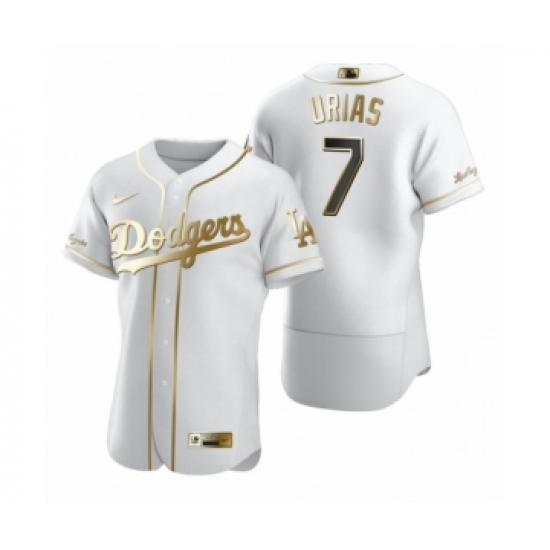 Men's Los Angeles Dodgers #7 Julio Urias Nike White Authentic Golden Edition Jersey - Ujersey
