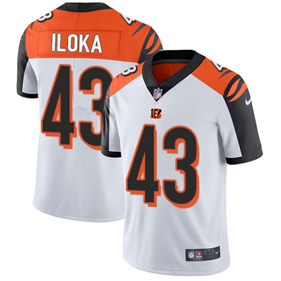 Youth Nike Cincinnati Bengals #43 George Iloka Vapor Untouchable Limited White NFL Jersey