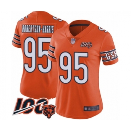 Women's Chicago Bears #95 Roy Robertson-Harris Orange Alternate 100th Season Limited Football Jersey - Ujersey