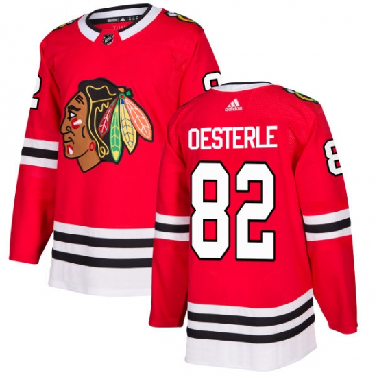 Youth Adidas Chicago Blackhawks #82 Jordan Oesterle Authentic Red Home NHL Jersey - Ujersey