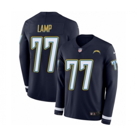 Men's Nike Los Angeles Chargers #77 Forrest Lamp Limited Navy Blue Therma Long Sleeve NFL Jersey - Ujersey