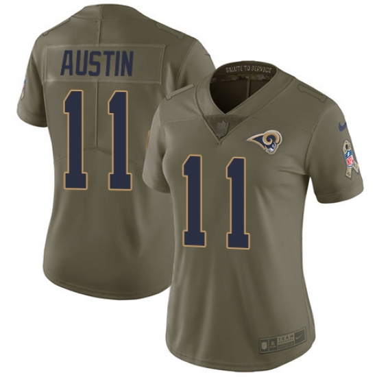Women's Nike Los Angeles Rams #11 Tavon Austin Limited Olive 2017 Salute to Service NFL Jersey - Ujersey