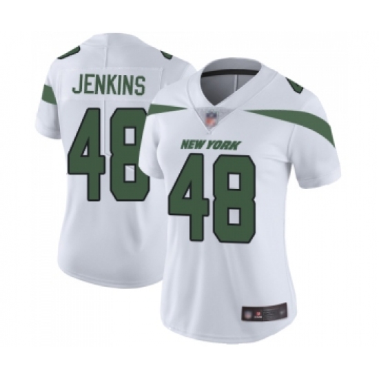 Women's New York Jets #48 Jordan Jenkins White Vapor Untouchable Limited Player Football Jersey - Ujersey