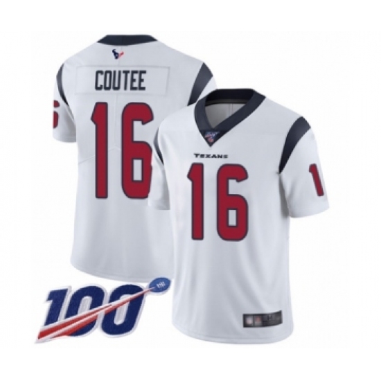 Men's Houston Texans #16 Keke Coutee White Vapor Untouchable Limited Player 100th Season Football Jersey - Ujersey