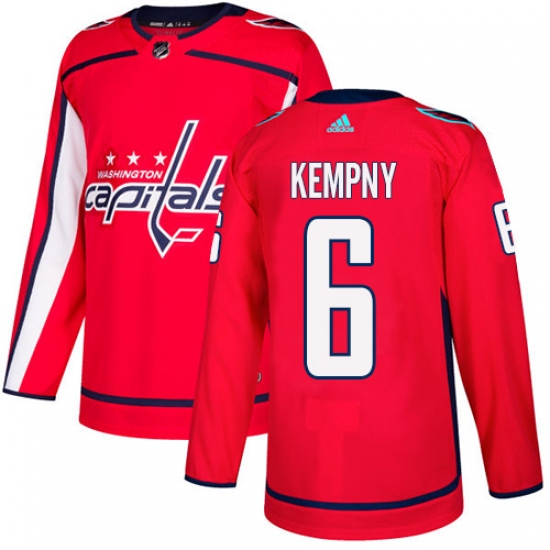 Men's Adidas Washington Capitals #6 Michal Kempny Authentic Red Home NHL Jersey - Ujersey