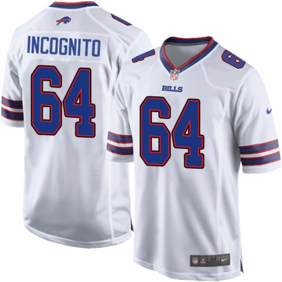 Men's Nike Buffalo Bills #64 Richie Incognito Game White NFL Jersey - Ujersey