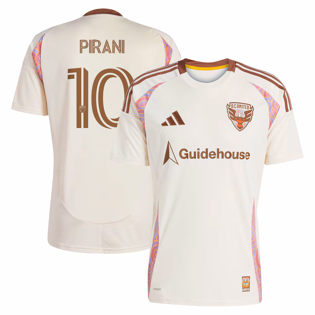 Men's D.C. United Gabriel Pirani adidas Natural 2025 The Soul Kit Replica Jersey - ujerseystore
