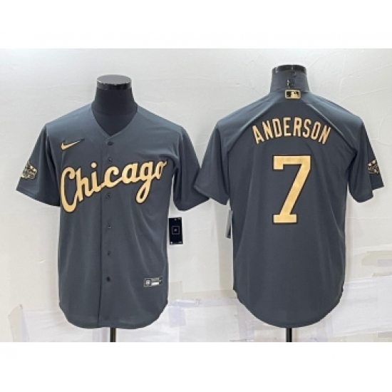 Men's Chicago White Sox #7 Tim Anderson Grey 2022 All Star Stitched Cool Base Nike Jersey - Ujersey