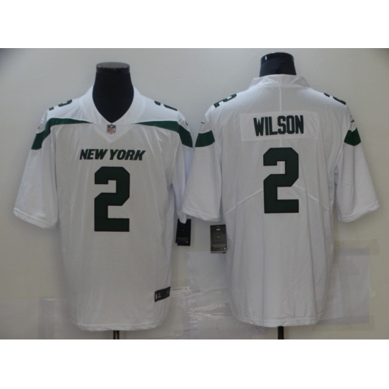 Men's New York Jets #2 Zach Wilson Nike Gotham White 2021 Draft First Round Pick Leopard Jersey - Ujersey