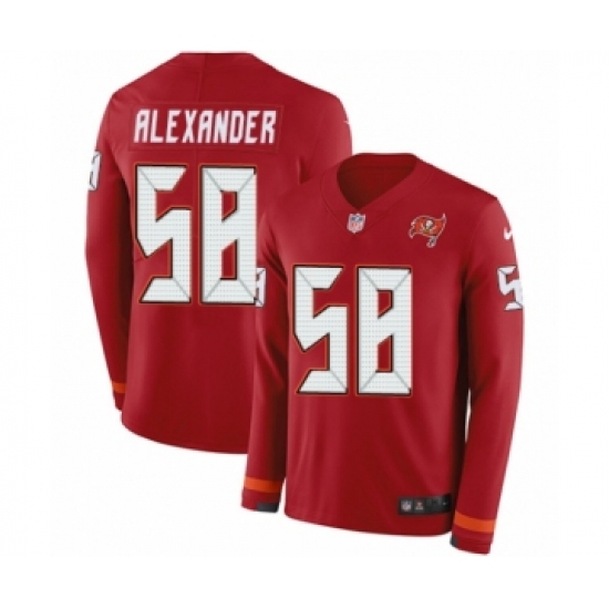 Men's Nike Tampa Bay Buccaneers #58 Kwon Alexander Limited Red Therma Long Sleeve NFL Jersey - Ujersey