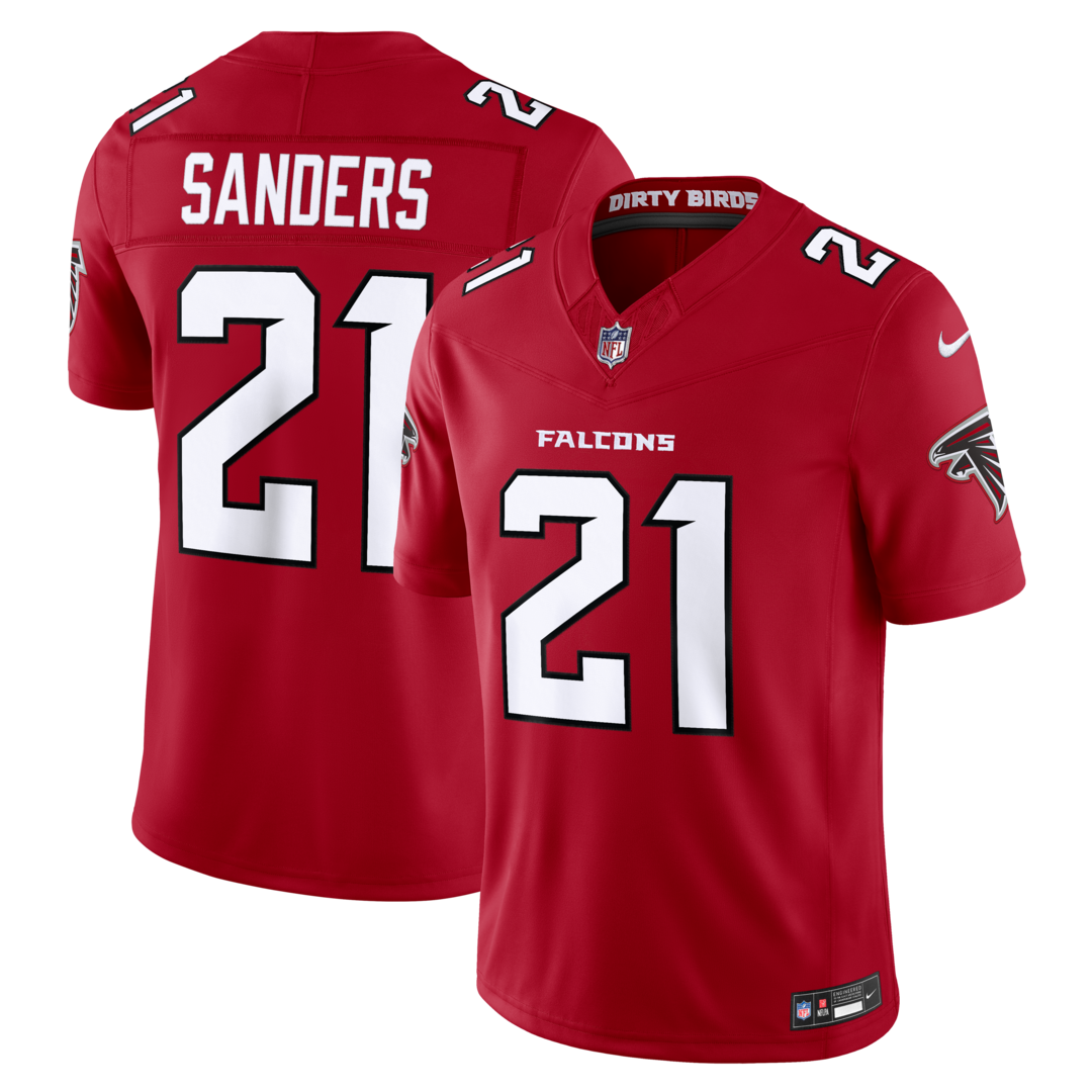 Men's Atlanta Falcons Deion Sanders Nike Red Team Vapor F.U.S.E. Stitched Retired Limited Jersey