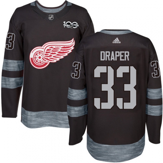 Men's Adidas Detroit Red Wings #33 Kris Draper Premier Black 1917-2017 100th Anniversary NHL Jersey - Ujersey
