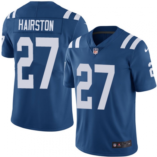 Men's Nike Indianapolis Colts #27 Nate Hairston Royal Blue Team Color Vapor Untouchable Limited Player NFL Jersey - Ujersey