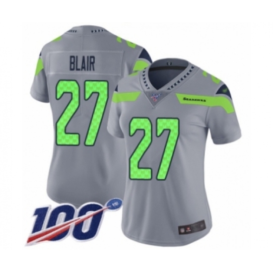 Women's Seattle Seahawks #27 Marquise Blair Limited Silver Inverted Legend 100th Season Football Jersey - Ujersey