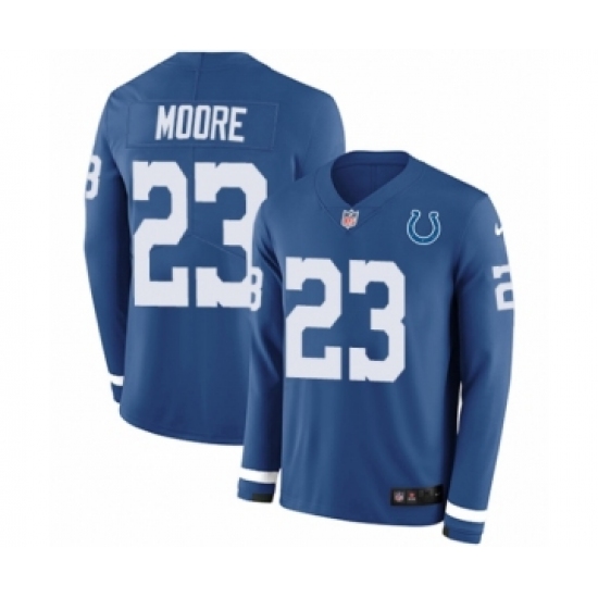 Youth Nike Indianapolis Colts #23 Kenny Moore Limited Blue Therma Long Sleeve NFL Jersey - Ujersey