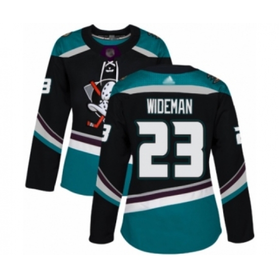 Women's Anaheim Ducks #23 Chris Wideman Authentic Black Teal Alternate Hockey Jersey - Ujersey