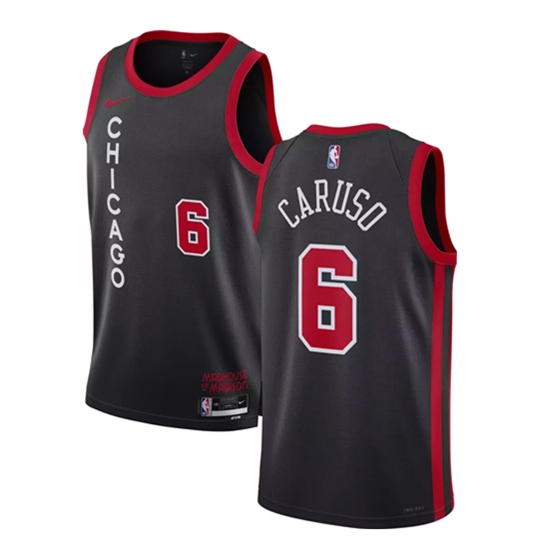 Men's Chicago Bulls #6 Alex Caruso Black 2023-24 City Edition Stitched Basketball Jersey - Ujersey