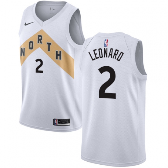 Youth Nike Toronto Raptors #2 Kawhi Leonard Swingman White NBA Jersey - City Edition - Ujersey