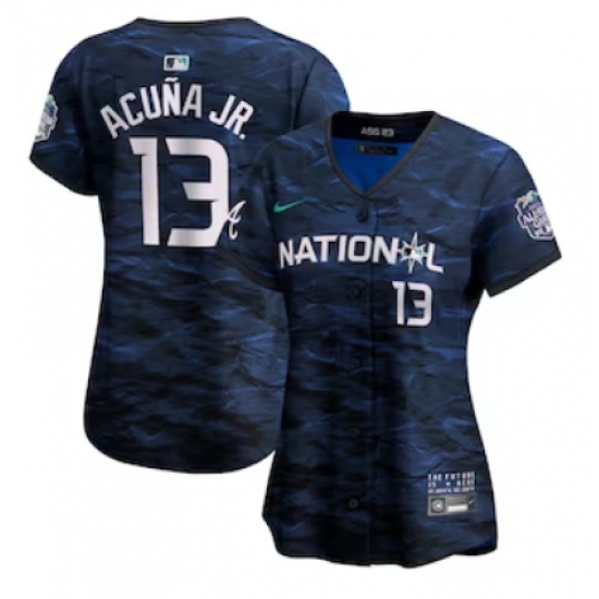 Women's National League #13 Ronald Acuña Jr. Nike Royal 2023 MLB All-Star Game Limited Player Jersey