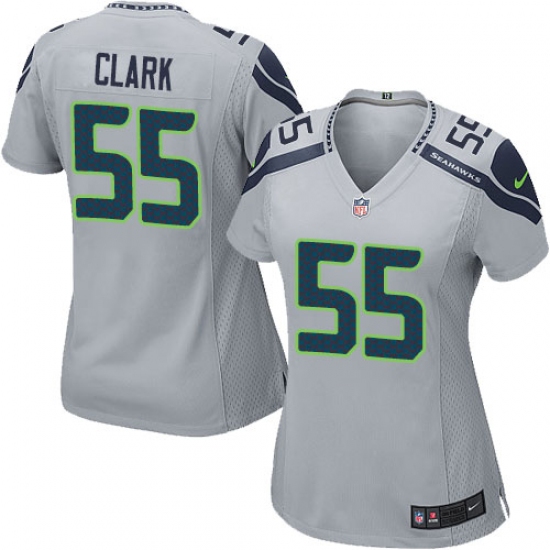 Women's Nike Seattle Seahawks #55 Frank Clark Game Grey Alternate NFL Jersey - Ujersey